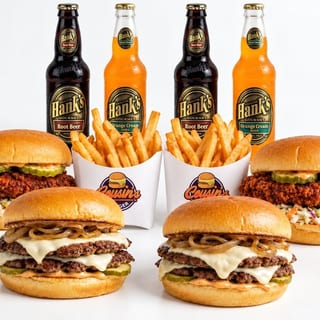 Cousin's Feast ( 2 Double Burger + 2 Chicken Sandwich + 2 Fries + 4 Drinks)